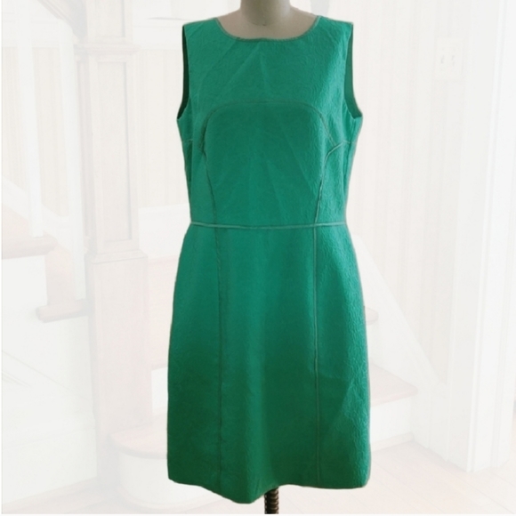 Tahari Dresses & Skirts - Tahari ASL Levine Green Textured Dress Rose Design Size 14
